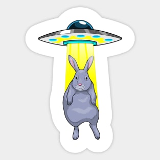 Rabbit Spaceship Space Sticker